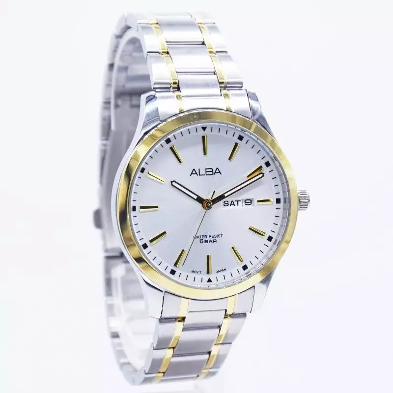 Alba AJ6150X1 Silver Gold Ring Gold Cowok