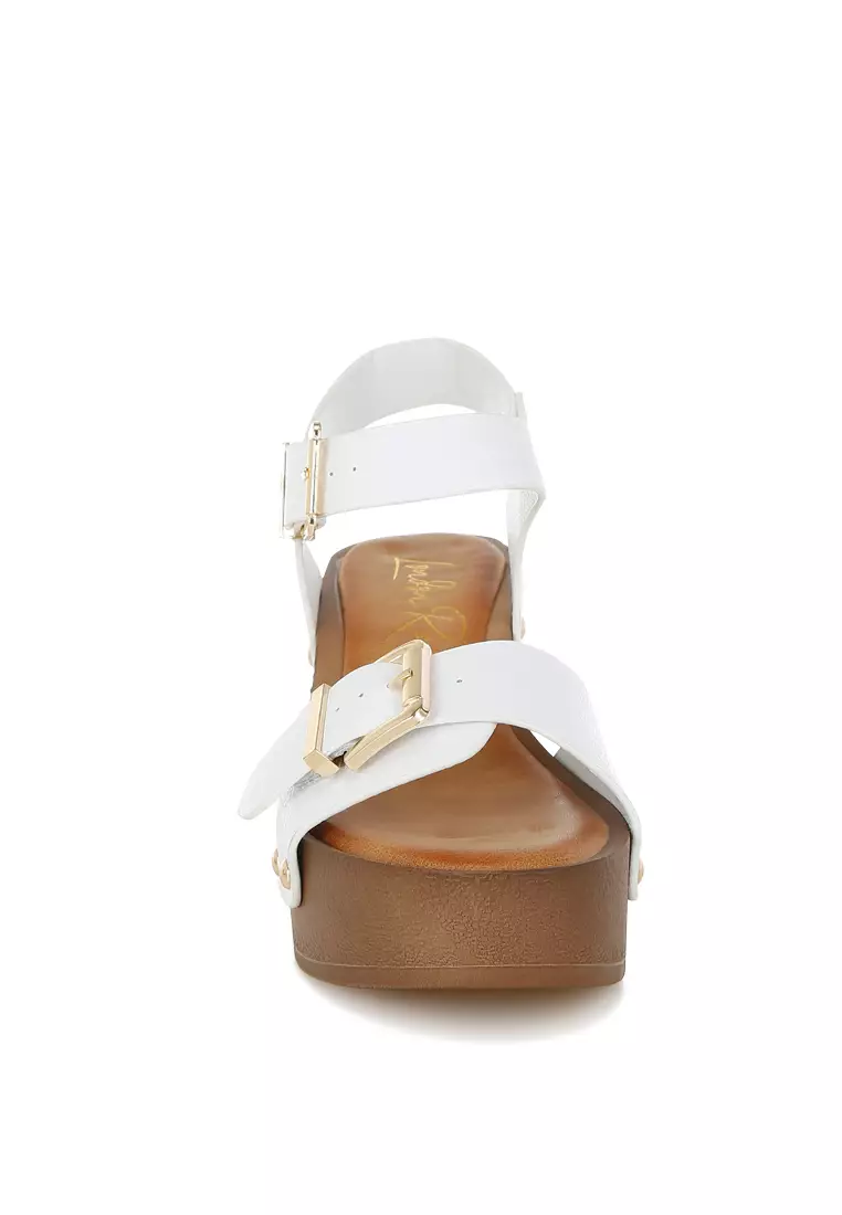 Sandal Bakiak Kulit Asli Warna Putih