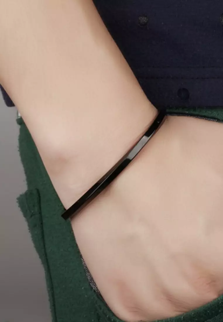 半開口情侶鈦鋼手鐲一對