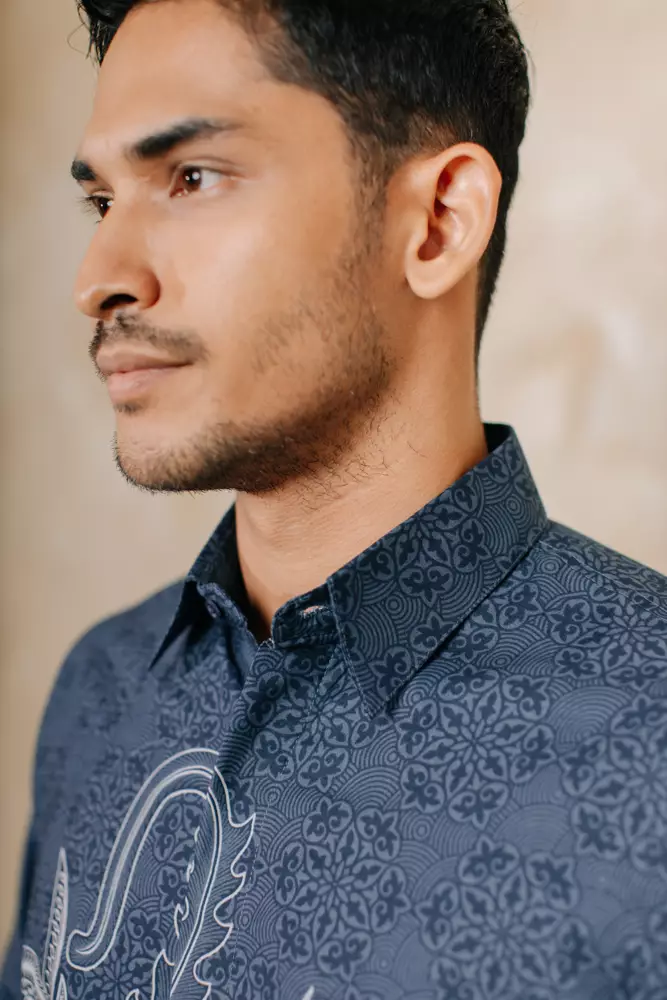 Talisha Denim Kemeja Pria  Panjang Slim Fit