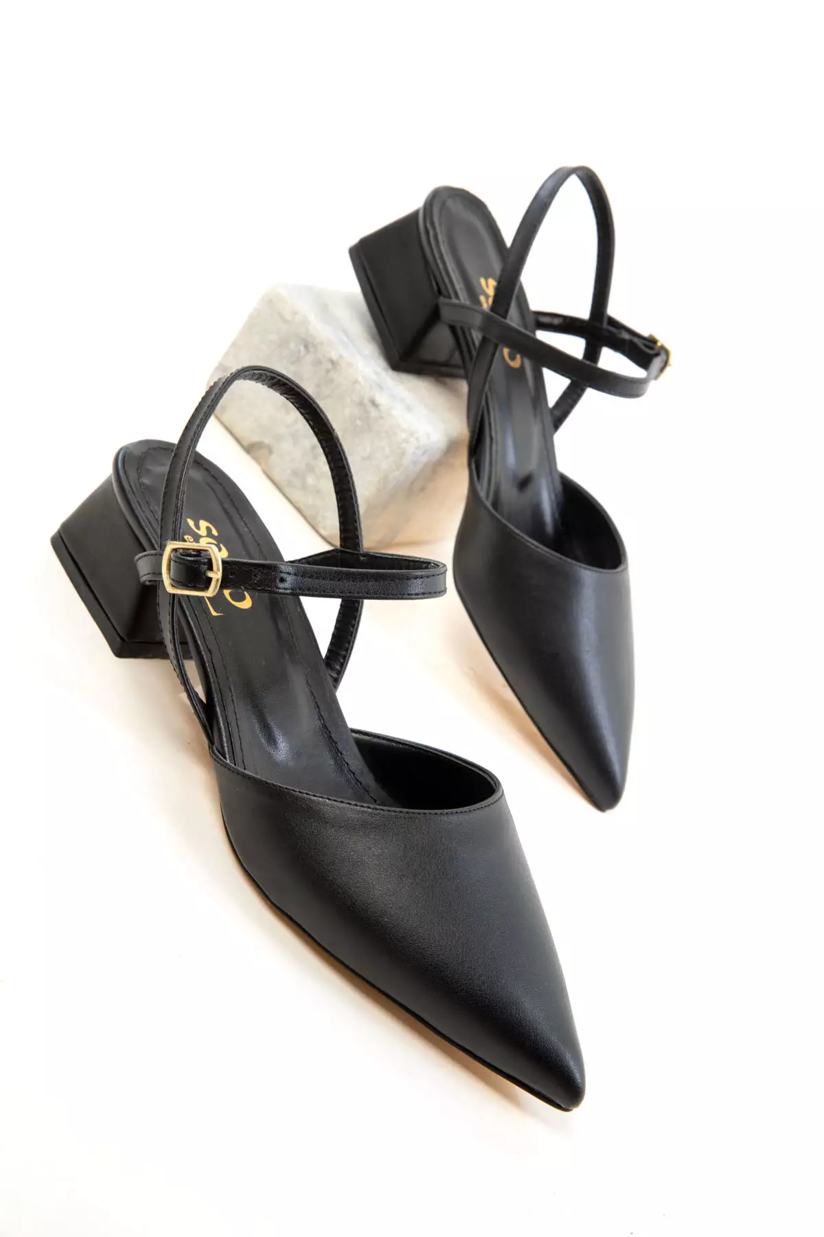 Black Women's Classic Heeled Shoes 20655