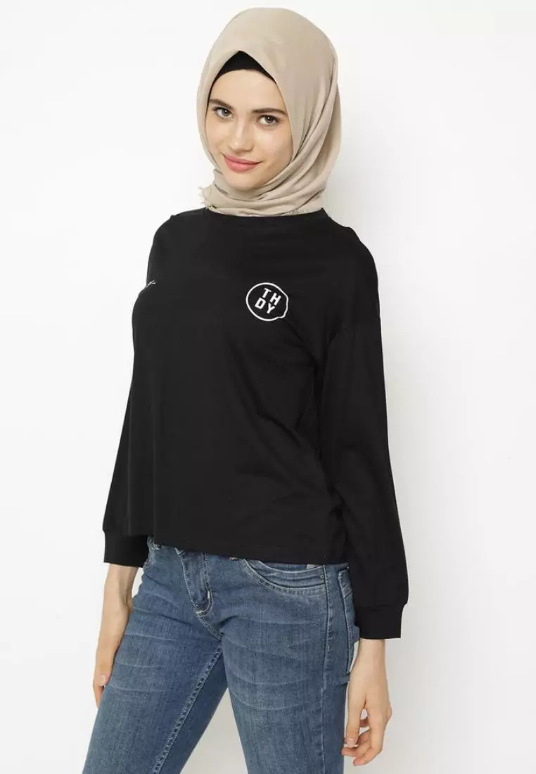 LTC50 lv evo dakika hitam kaos hijab ladies