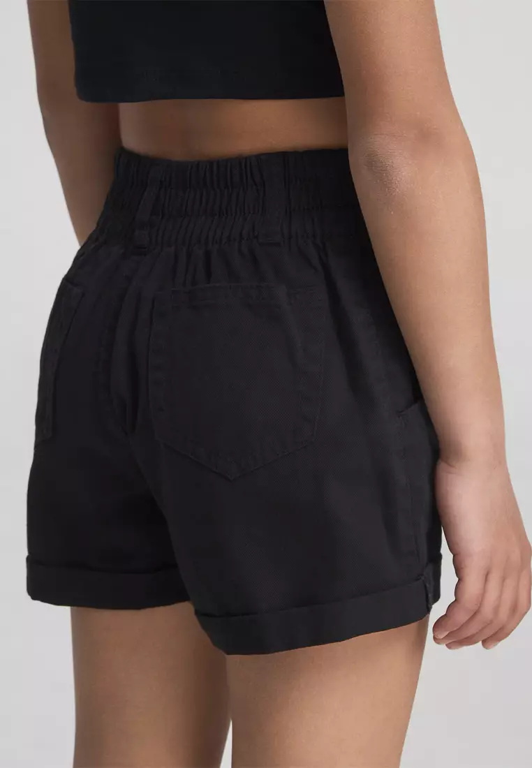 Paperbag Denim Shorts for Girls