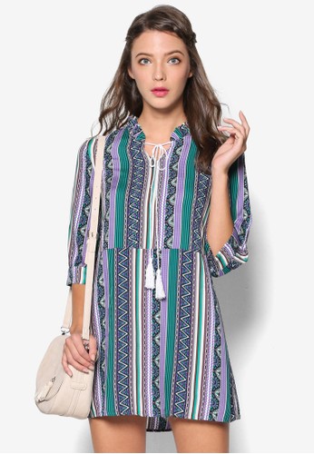 民族風印花直筒連esprit門市身裙, 服飾, 洋裝