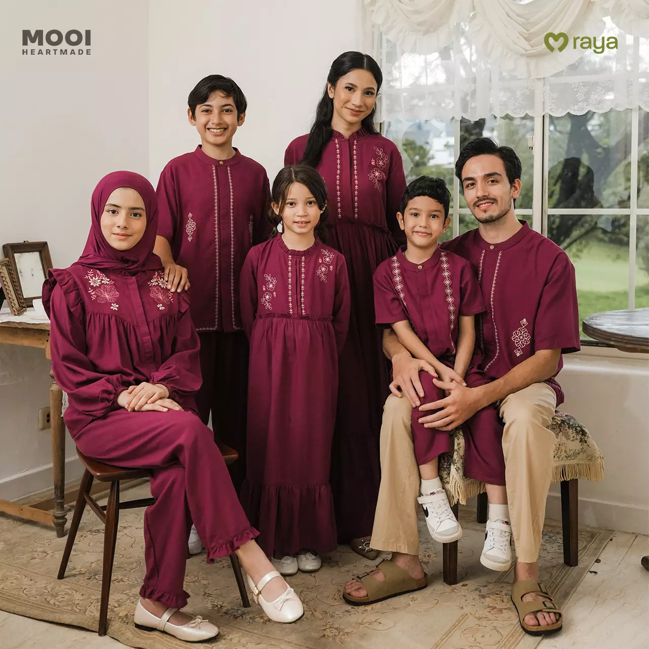 Mooi Setelan Anak Perempuan Raya Collection Hagia Tunik Set Basic Series 2026 - Brown Beige