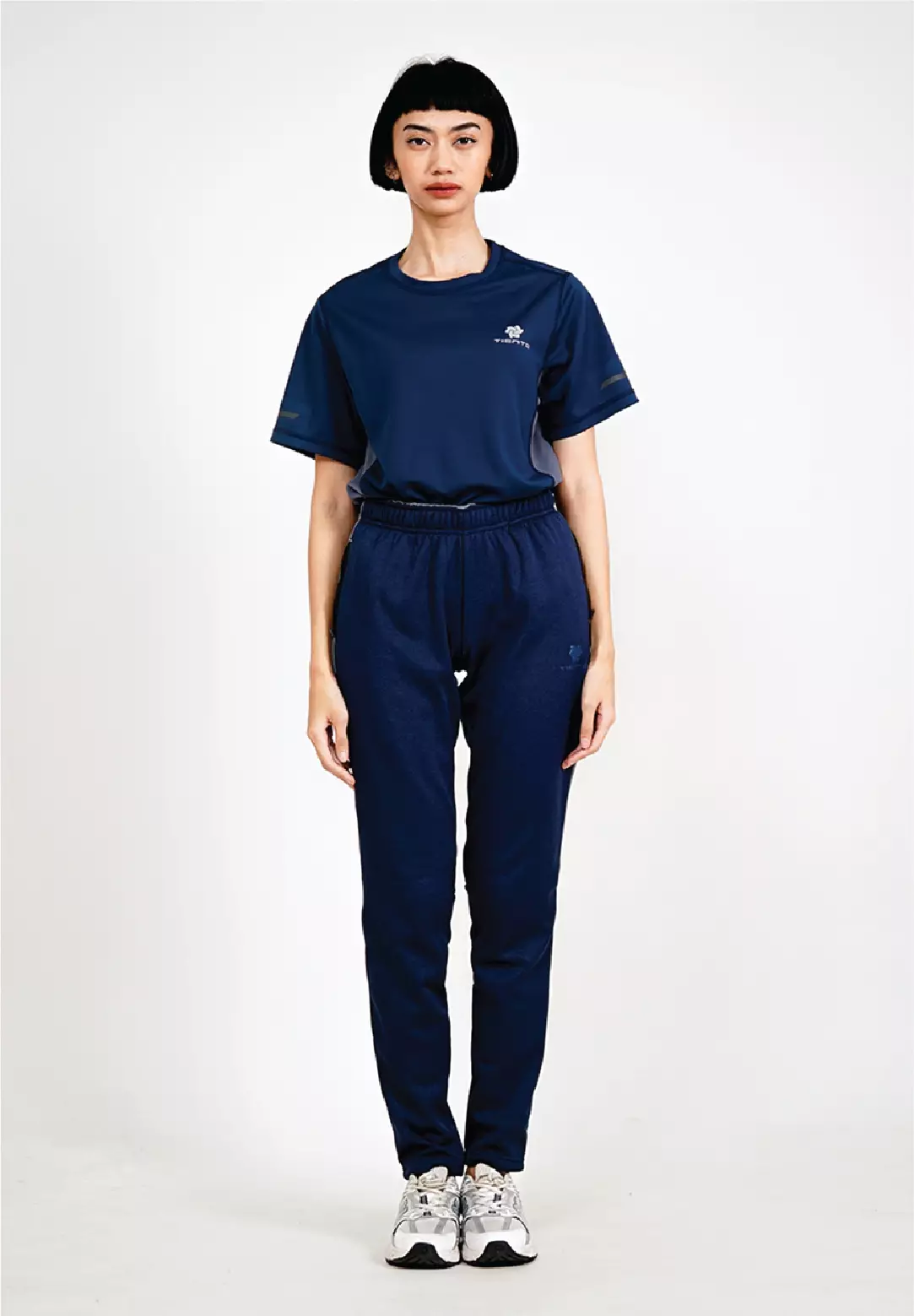 Tiento Setelan Olahraga Wanita Kaos Lari Dry Fit Lengan Pendek Baju Running Celana Panjang Training Gym Fitness Sport Extra Lite