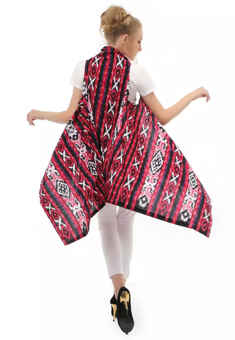 Lynelle Atasan Wanita Batik Songket Model Outer Material Cotton ORIGINAL - Red