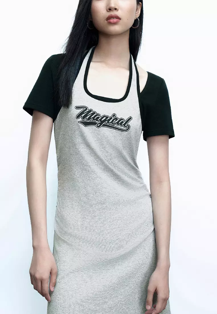 Letter Printed Skinny Dress