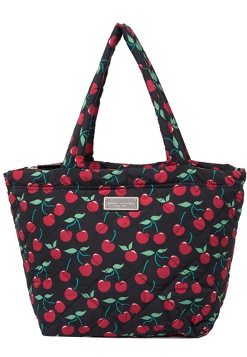 Marc Jacobs black and red Marc Jacobs Quilted Nylon Medium Tote Bag in Black Cherries 0179DACC34495DGS_1