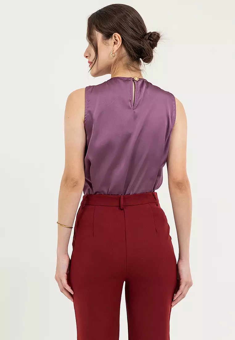 Charlotte Sleeveless Drape Blouse