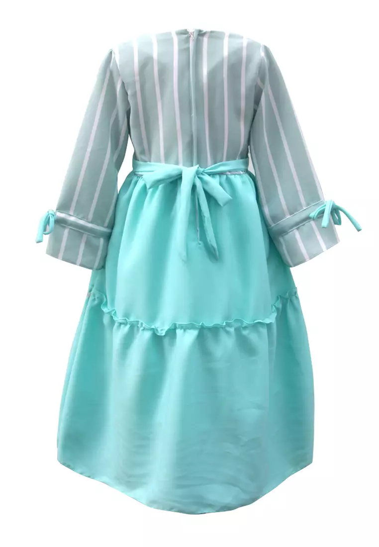 Two Mix Gamis Anak Perempuan Fashion Bahan Kain Wolvis + GRATIS Jilbab Anak 4149