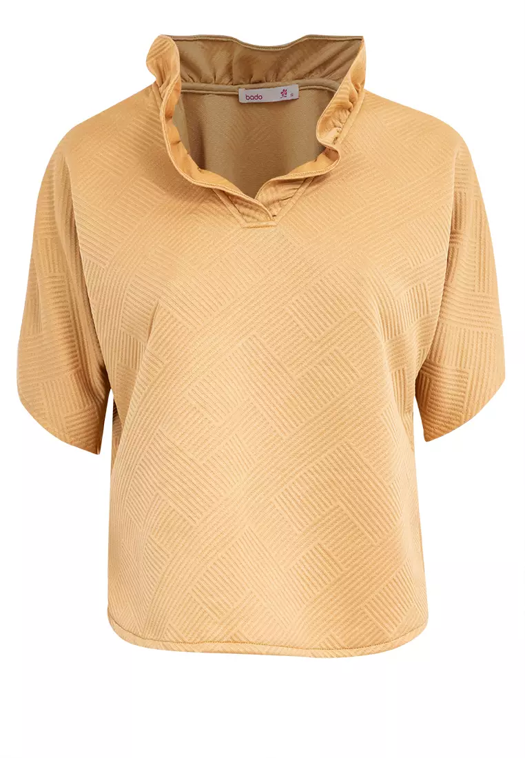 AERYN Textured Flared-Sleeve Blouse