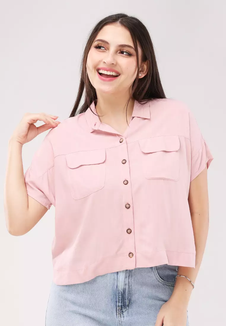 Soft Linen Woven Short Sleeves Blouse