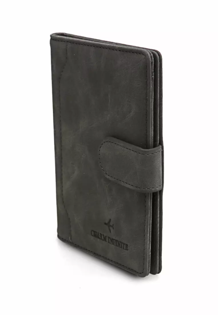 Zackly Wallet Kartu Unisex Casual Design Elegan Many Slot Material Leather ORIGINAL - Gray