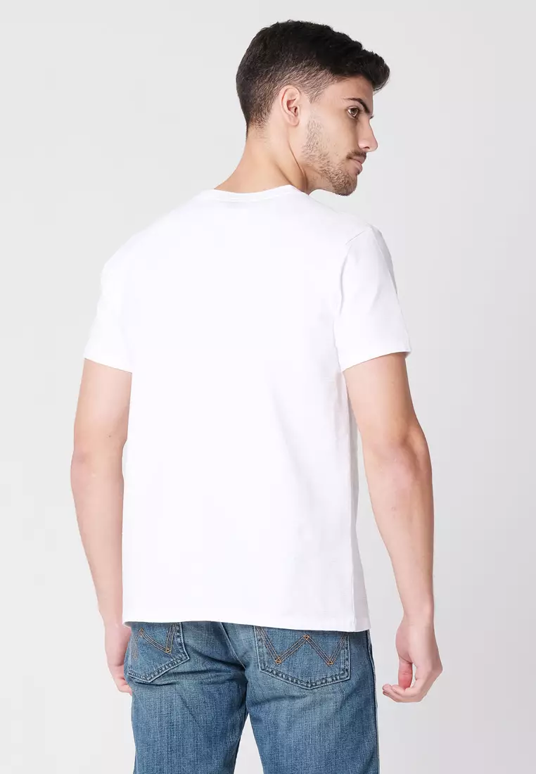 Graphic Logo T-Shirt for Men in White Color