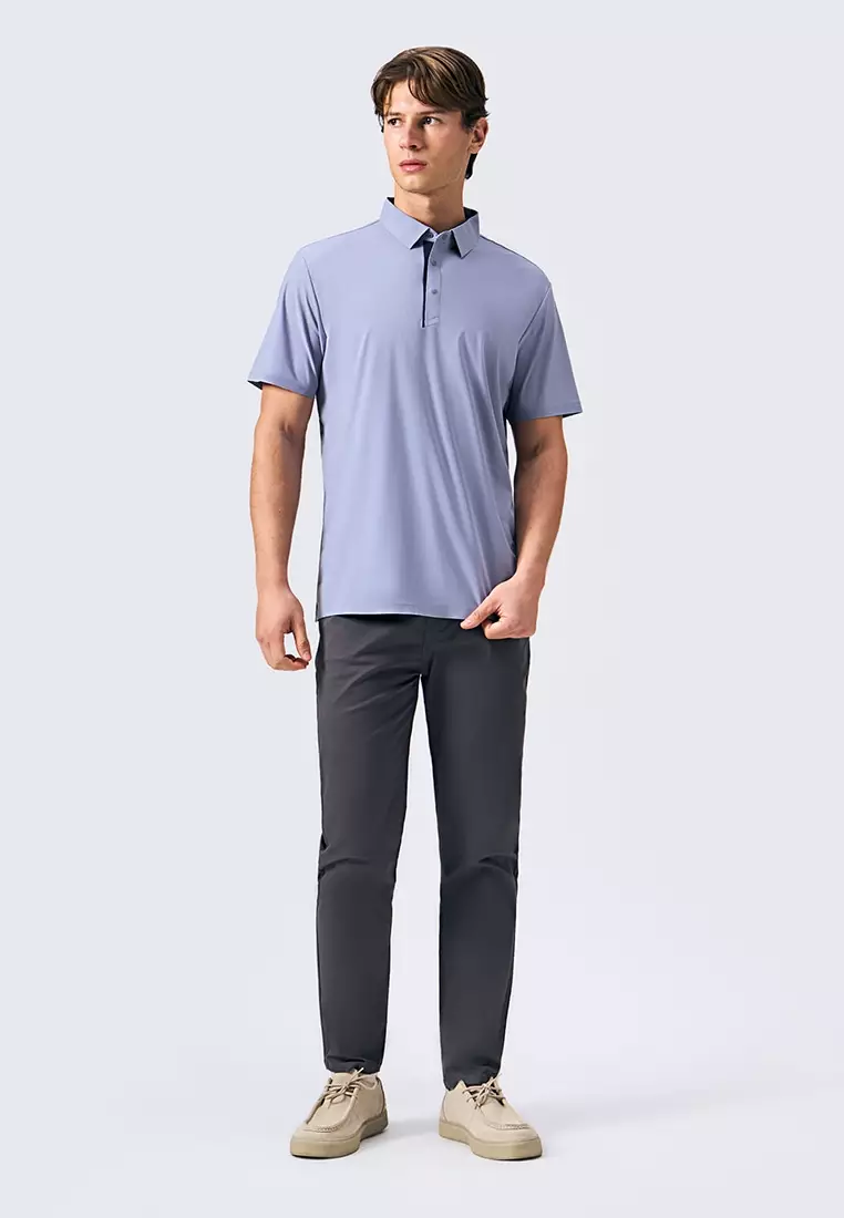 Seamless Polo with Contrast Placket