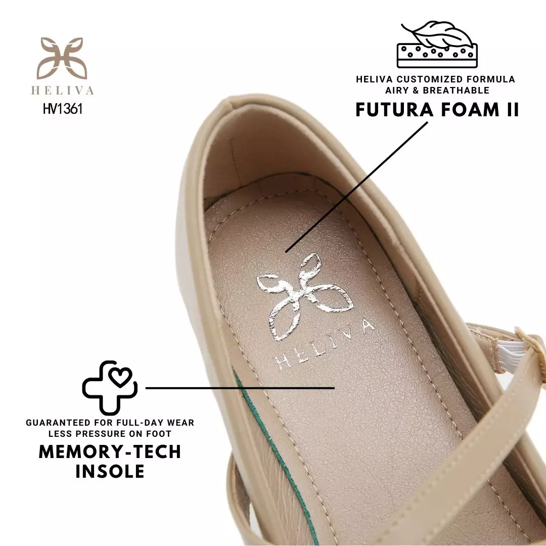 Heliva Maelis Square-Toe Heels with Crisscross Strap 3.5cm HV1361