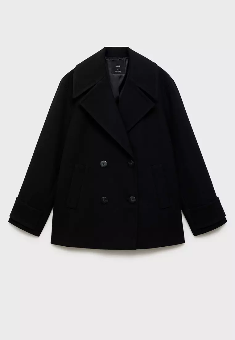 Double-Breasted Wool-Blend Coat