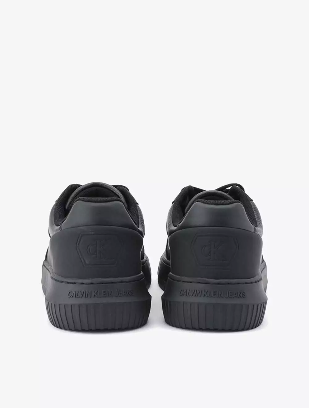 CALVIN KLEIN FOOTWEAR - CHUNKY CUPSOLE LEATHER LACE-UP SHOES - Black - black