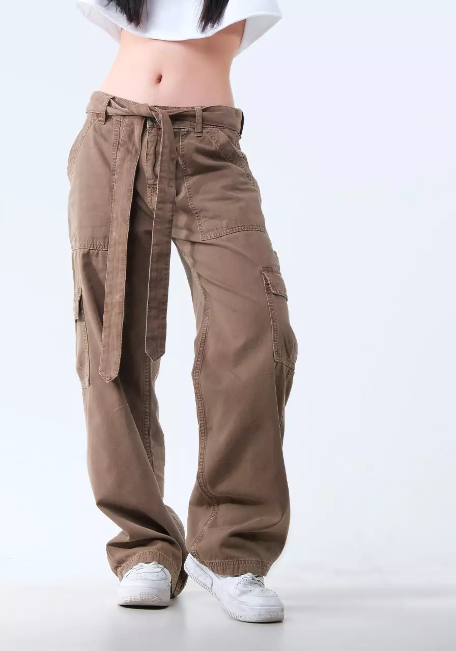Celana Panjang Cargo Wanita Anka Brown