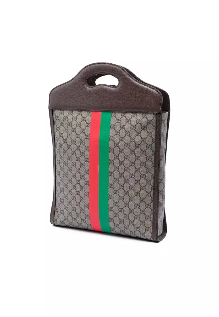 Pre-Loved Gucci Gg Supreme Web Tiger Satchel