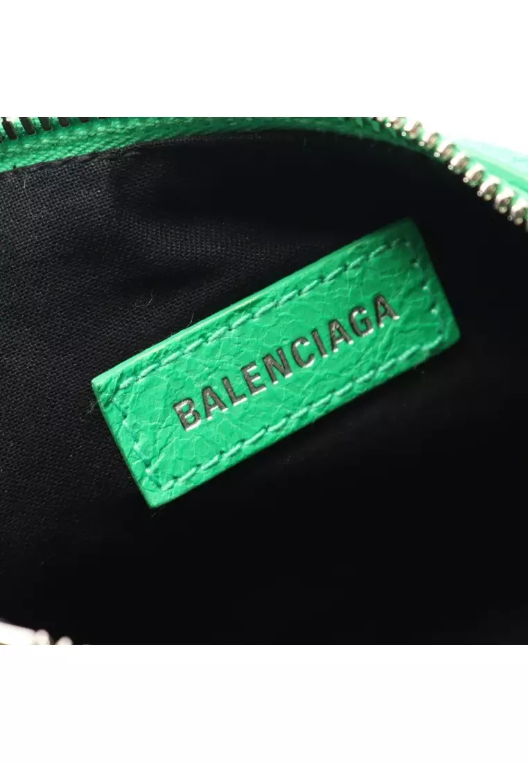 Pre-Loved BALENCIAGA LE CAGOLE Shoulder bag leather green
