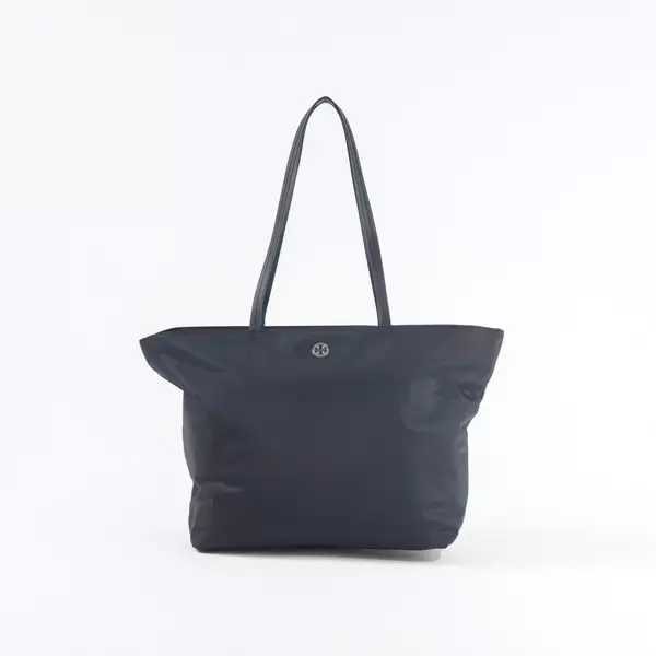 Tas TORY BURCH ELLA SMALL LOGO SHW NYLON BLACK ZIP TOTE BAG 100% ORIGINAL