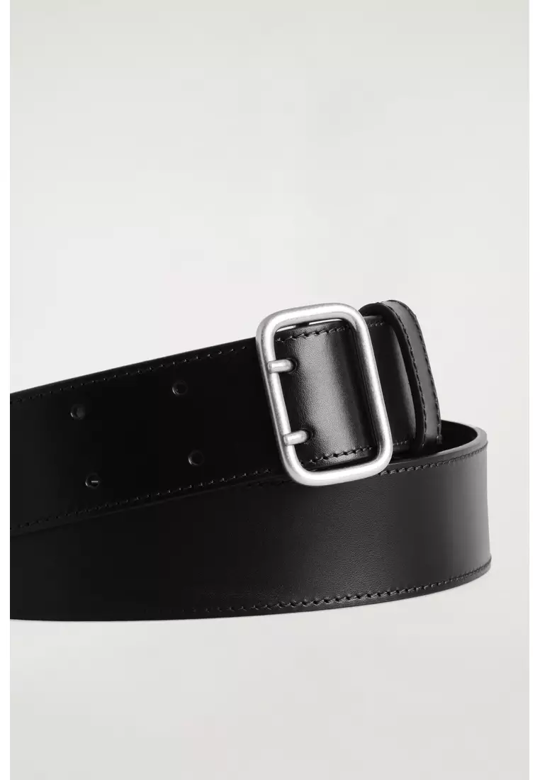DOUBLE-PRONG LEATHER BELT