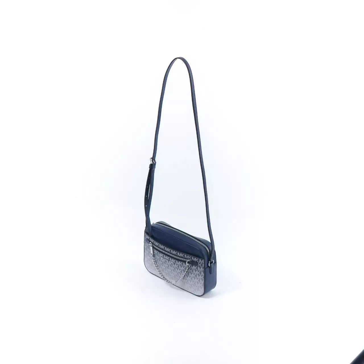 Tas MICHAEL KORS MK MONOGRAM SHW GRADIENT WHITE NAVY CHAIN CAMERA BAG 100% ORIGINAL