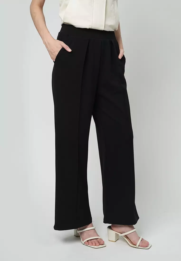 Claudia Wide-leg Pants with Pleat
