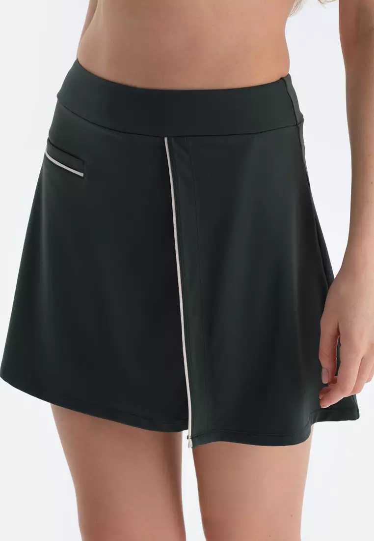 Dark Green Shorts, Slim Fit, Activewear for Women