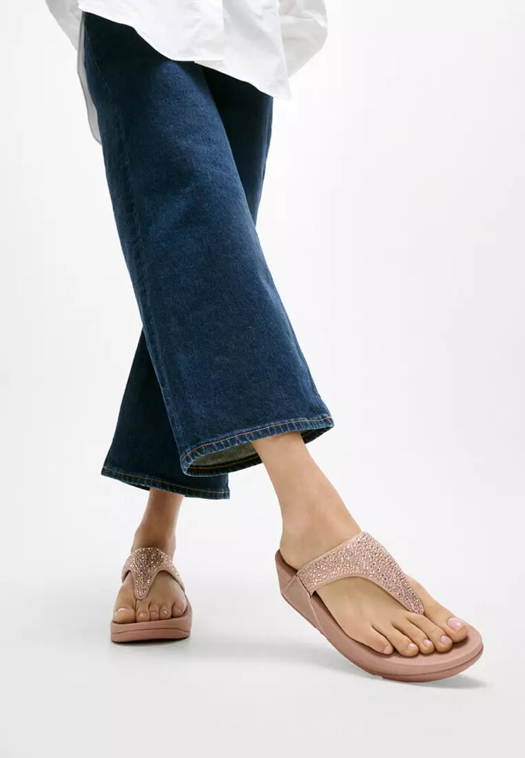 Buy FitFlop LULU Women's Crystal-Mix Toe-Post Sandals - Metallic