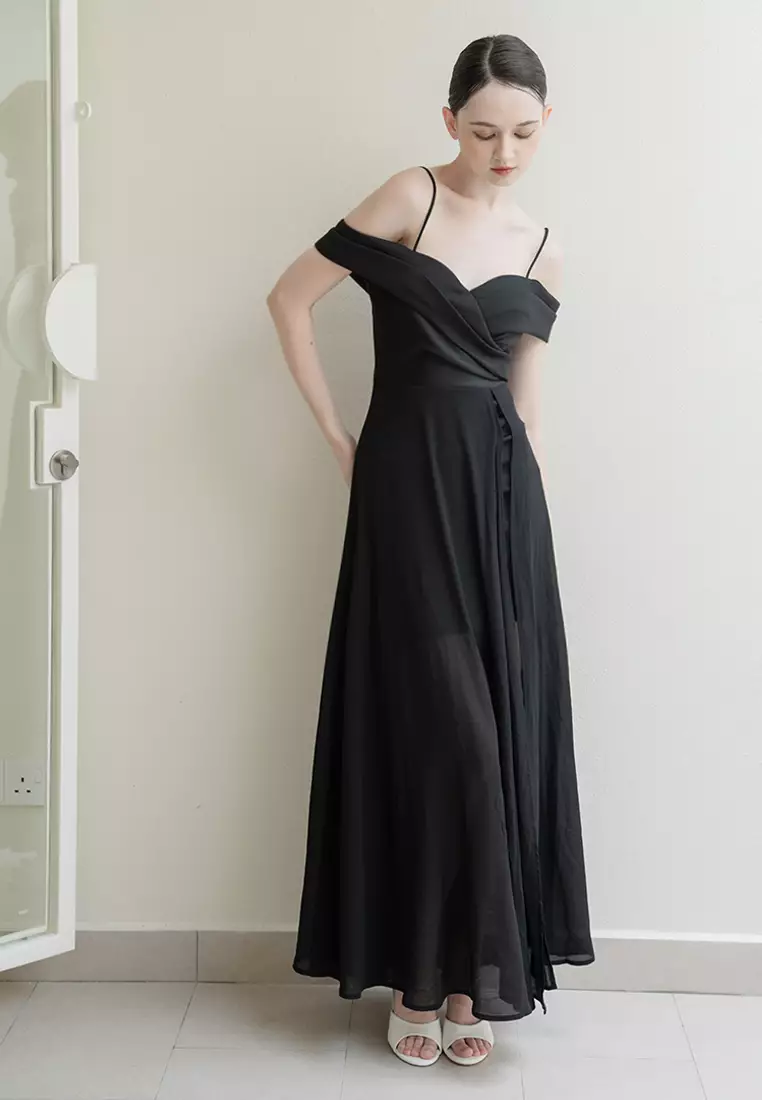 雪纺露肩晚礼服