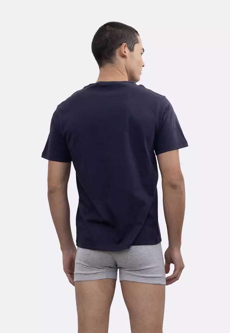 Mens Blue Round Neck T-Shirt