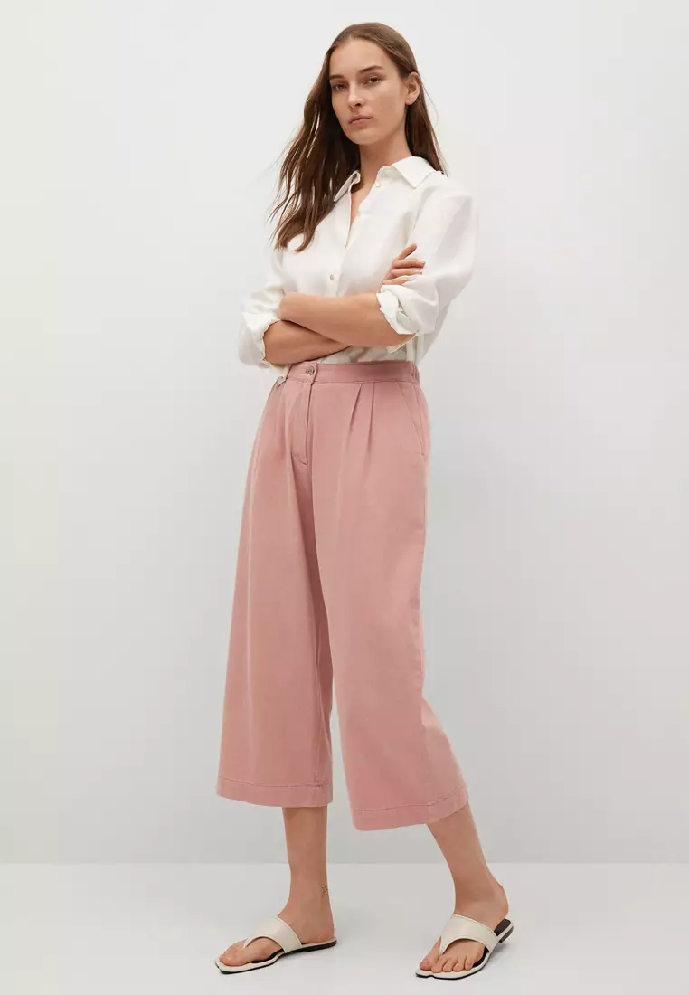 Culotte Trousers Mango Pantalones Culotte Buy Mango Cotton Culotte