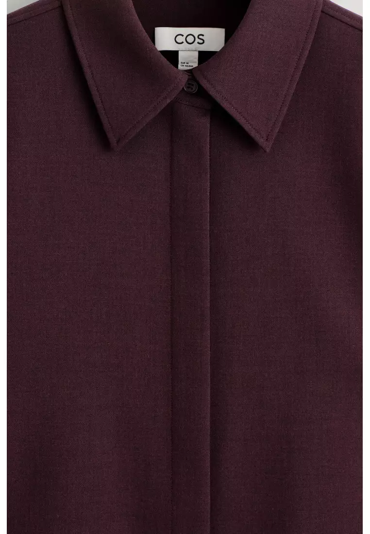 LONG-SLEEVED MINI SHIRT DRESS