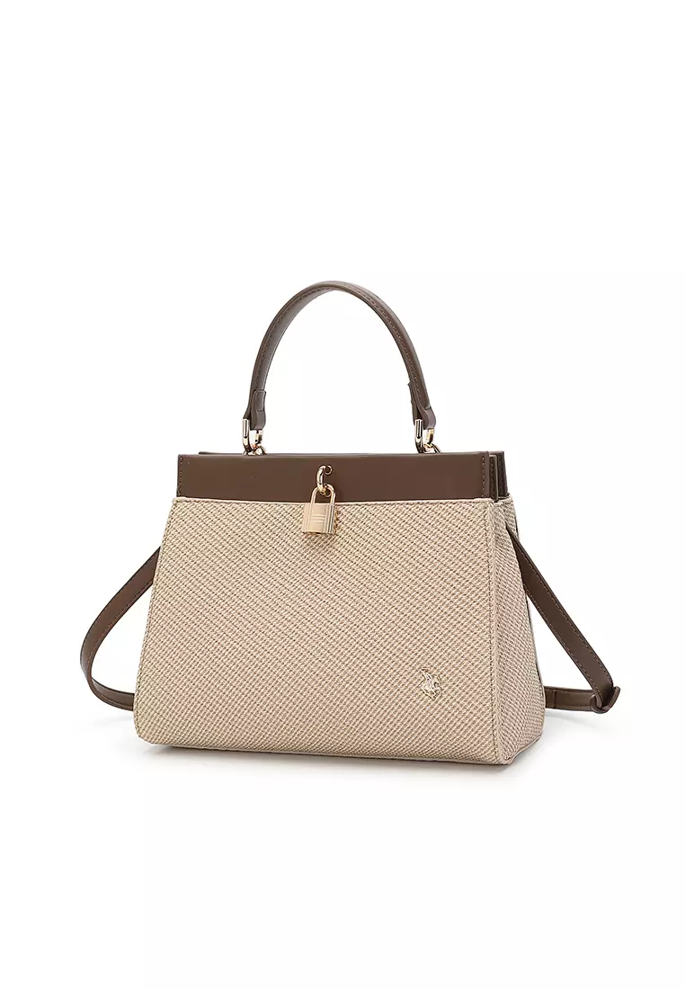 Women's Top Handle Bag / Sling Bag / Crossbody Bag / Shoulder Bag - Khaki / Coffee