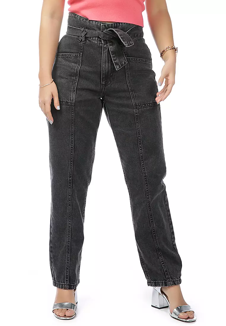 London Rag Black Paper bag Denim Trousers 2024 Buy London Rag