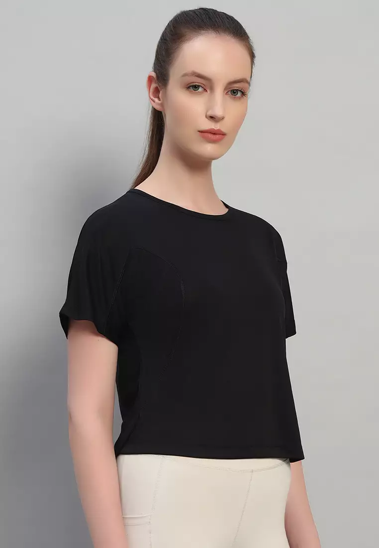 Women's Loose-Fit Performance Black T-Shirt