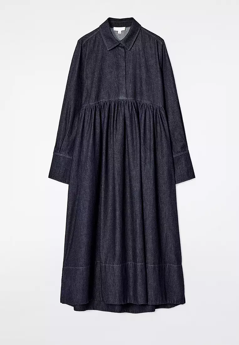 white christmas dresses Womens Denim Maxi Shirtdress  Wash Lab Monterey Blue / M