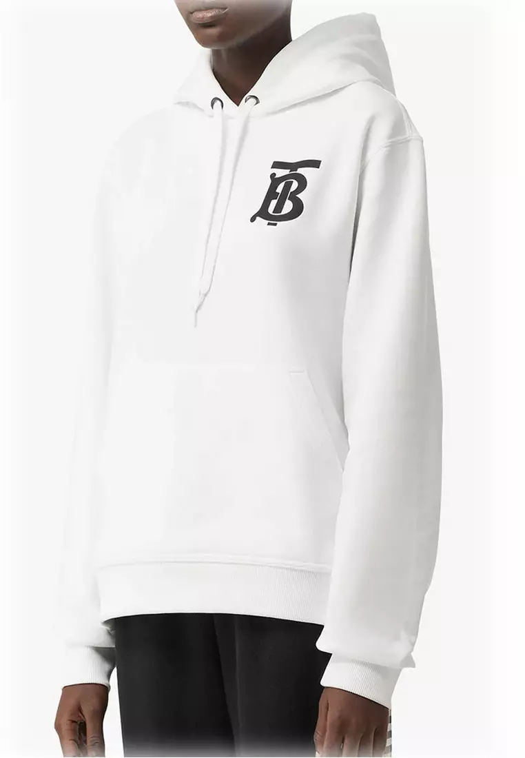 Burberry TB Monogram Motif Zipped Hoodie Jacket White - US