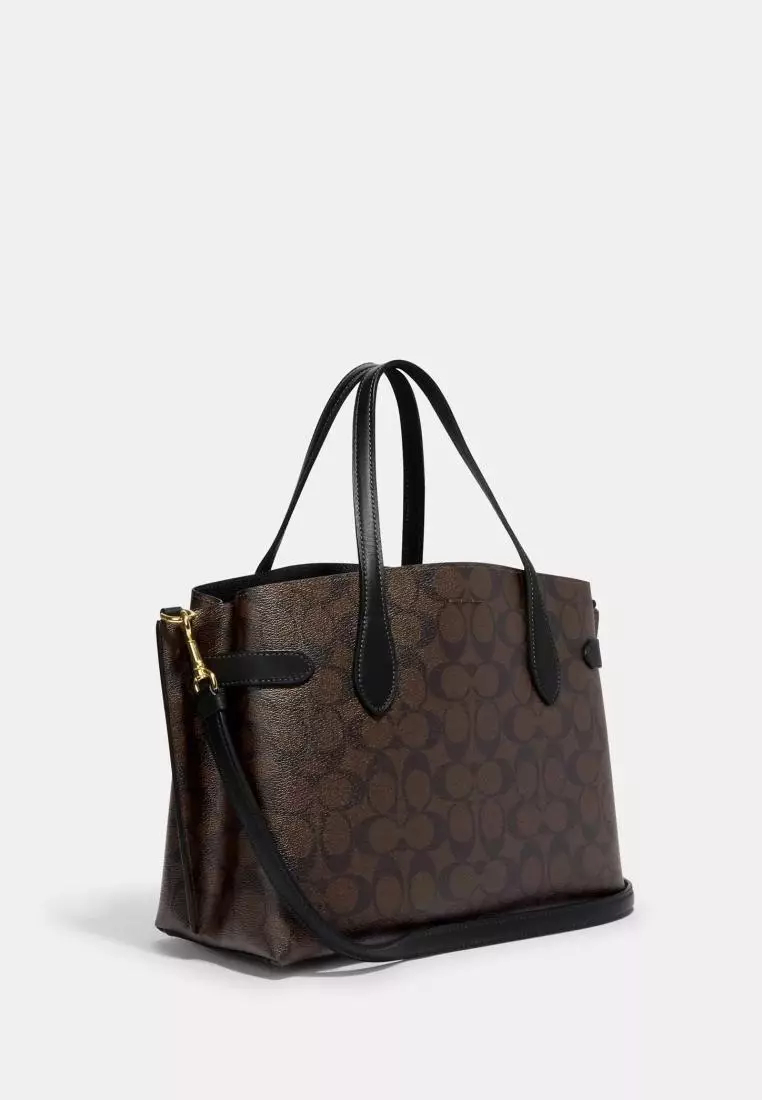 Coach Hanna Carryall In Signature Canvas Brown Black