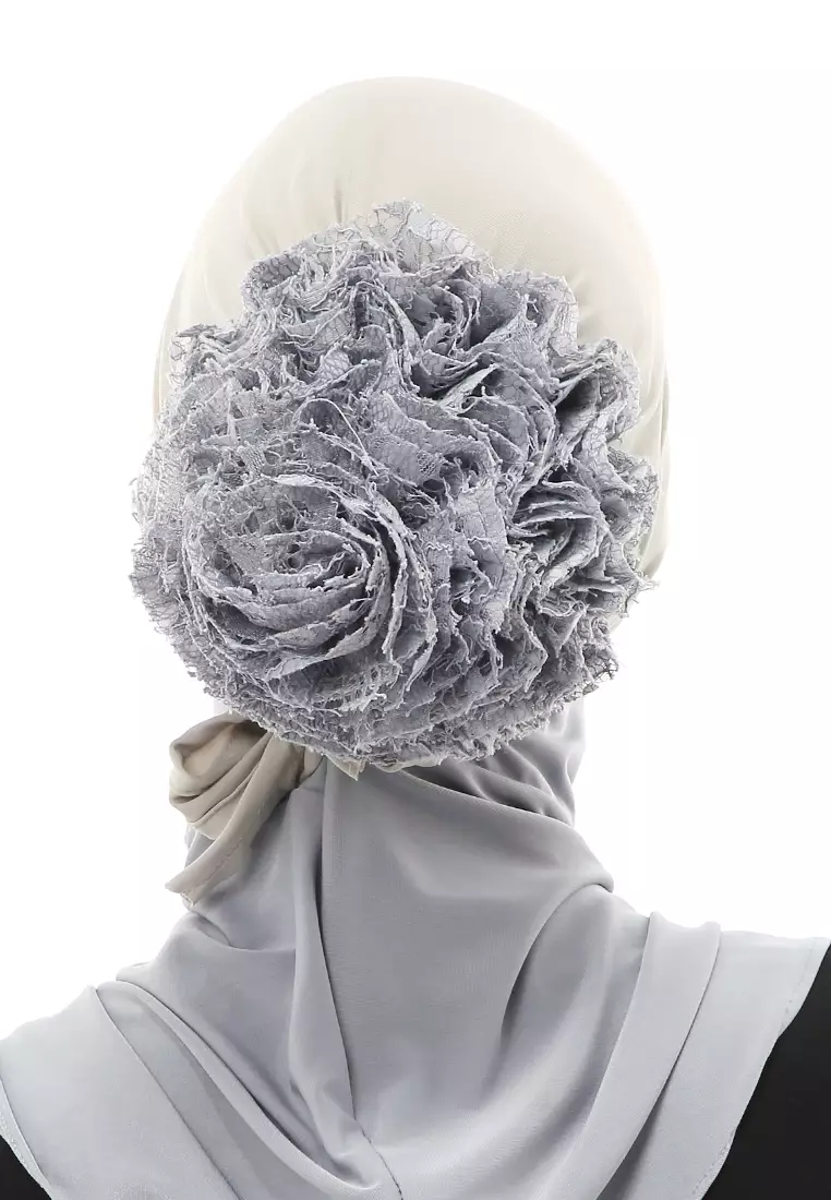 Irna Inner Ciput Muslimah Wanita Motif Polos Relaxed Fit - Grey