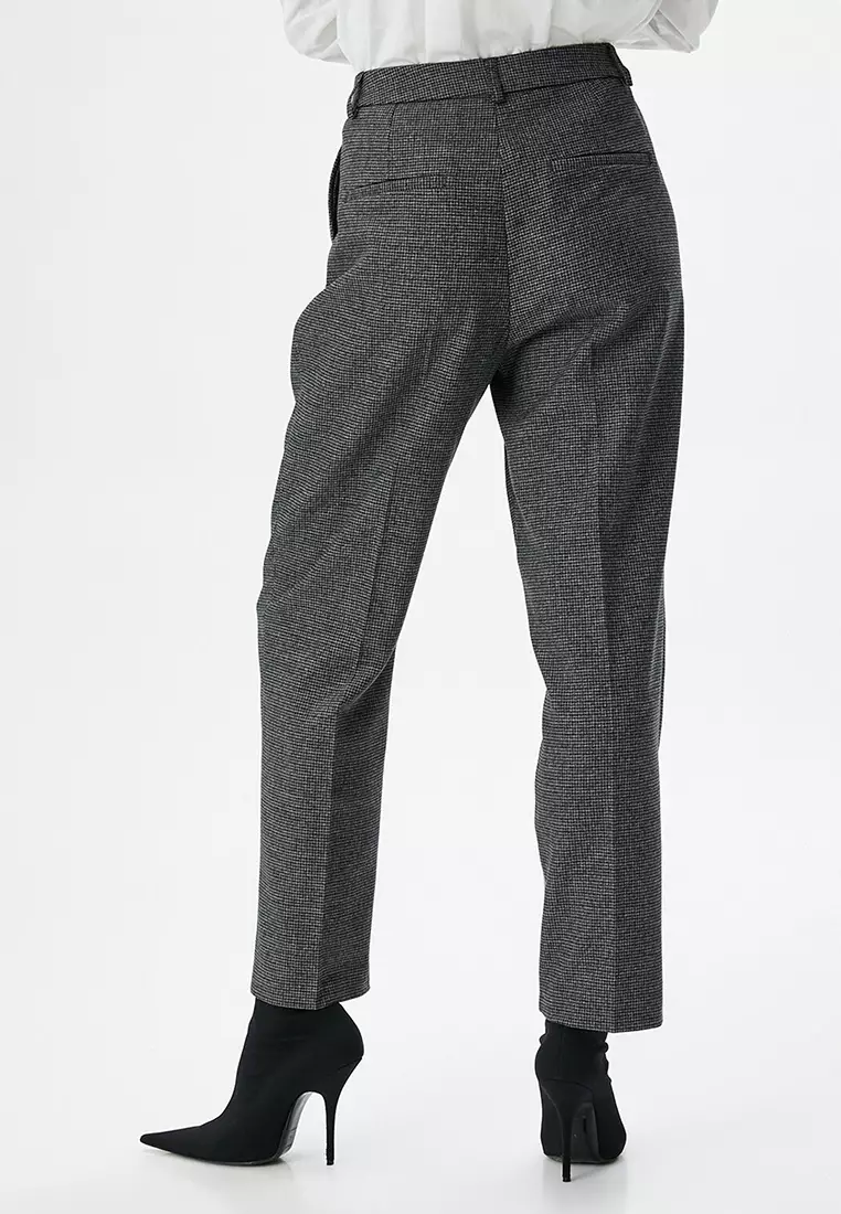 Carrot Trousers Normal Waist Ankle Length Pocket