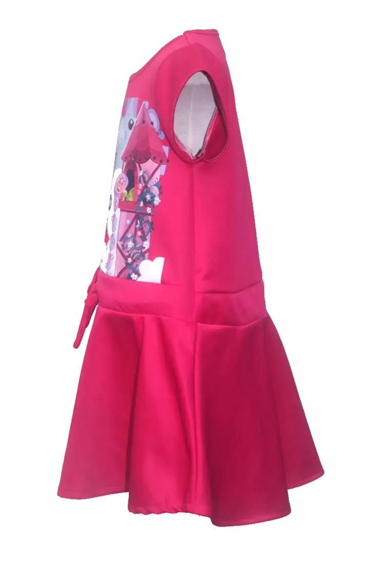 Two Mix Dress Anak Perempuan Kaos Scuba Size 1-8 4195 Pink Fanta