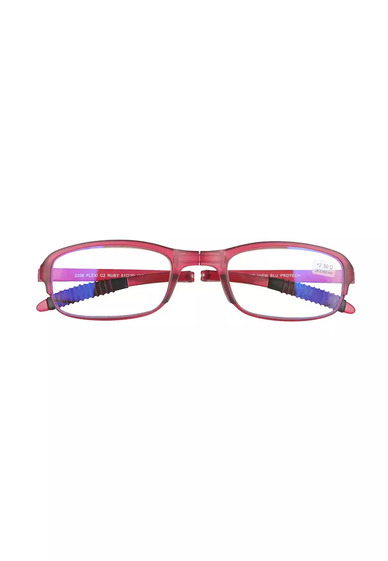 FLEXI (C2- Ruby) +1.25 Anti-Radiation Foldable Reading Glasses for Women/Men