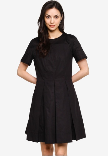 ck Calvin Klein black Constructed Poplin With Sheer Cotton Dress F6417AA0F636CBGS_1