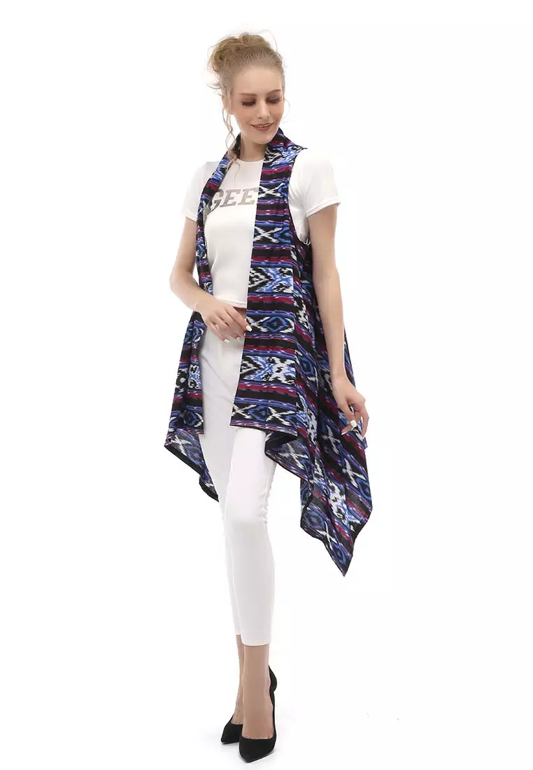 Lynelle Batik Songket Wanita Model Outer Material Cotton ORIGINAL - Blue