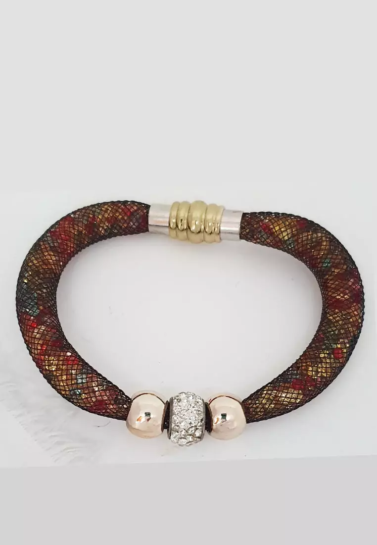 Crystal Ball Bracelet Gelang Wanita Kristal Red