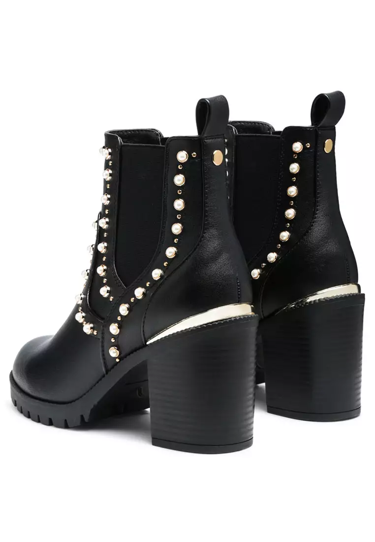 London Rag Pearl Studded Chelsea Boots in Black 2024 Buy London